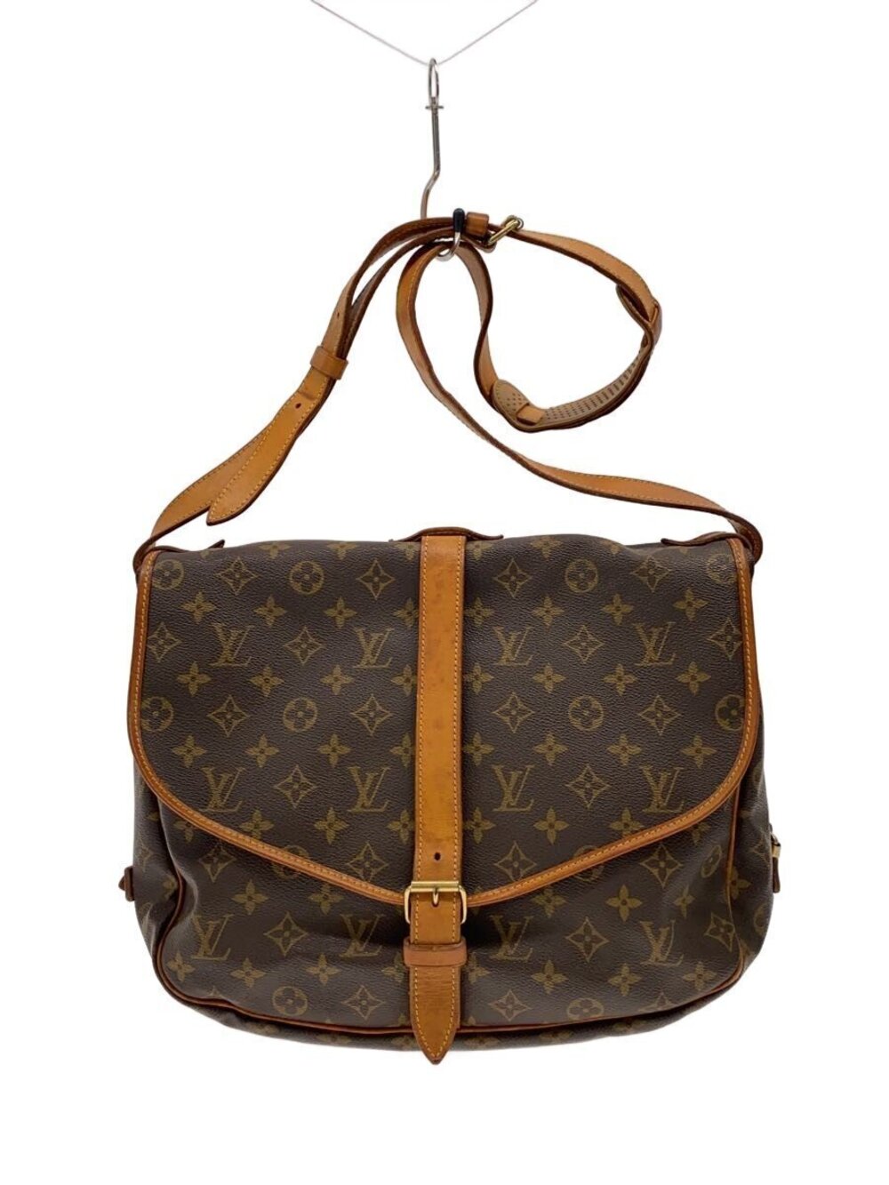 LOUIS VUITTON Saumur Canvas Leather Brown Monogram